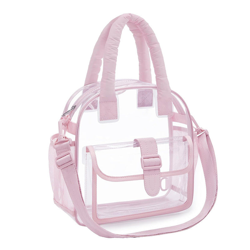 Transparent handbag with multitasking interior compartment Bowlift