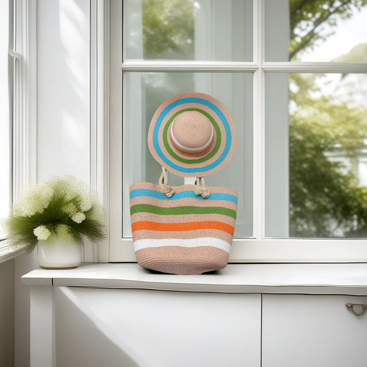 Beach bag with colorful stripes Bowlift