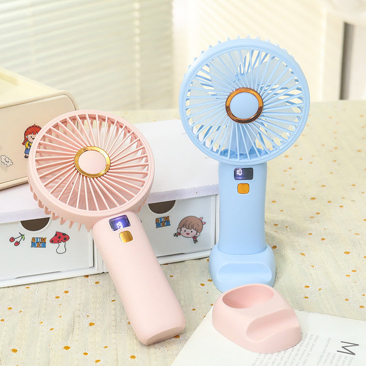 Ladies Portable USB Handheld Fan with Digital Speed Control Bowlift