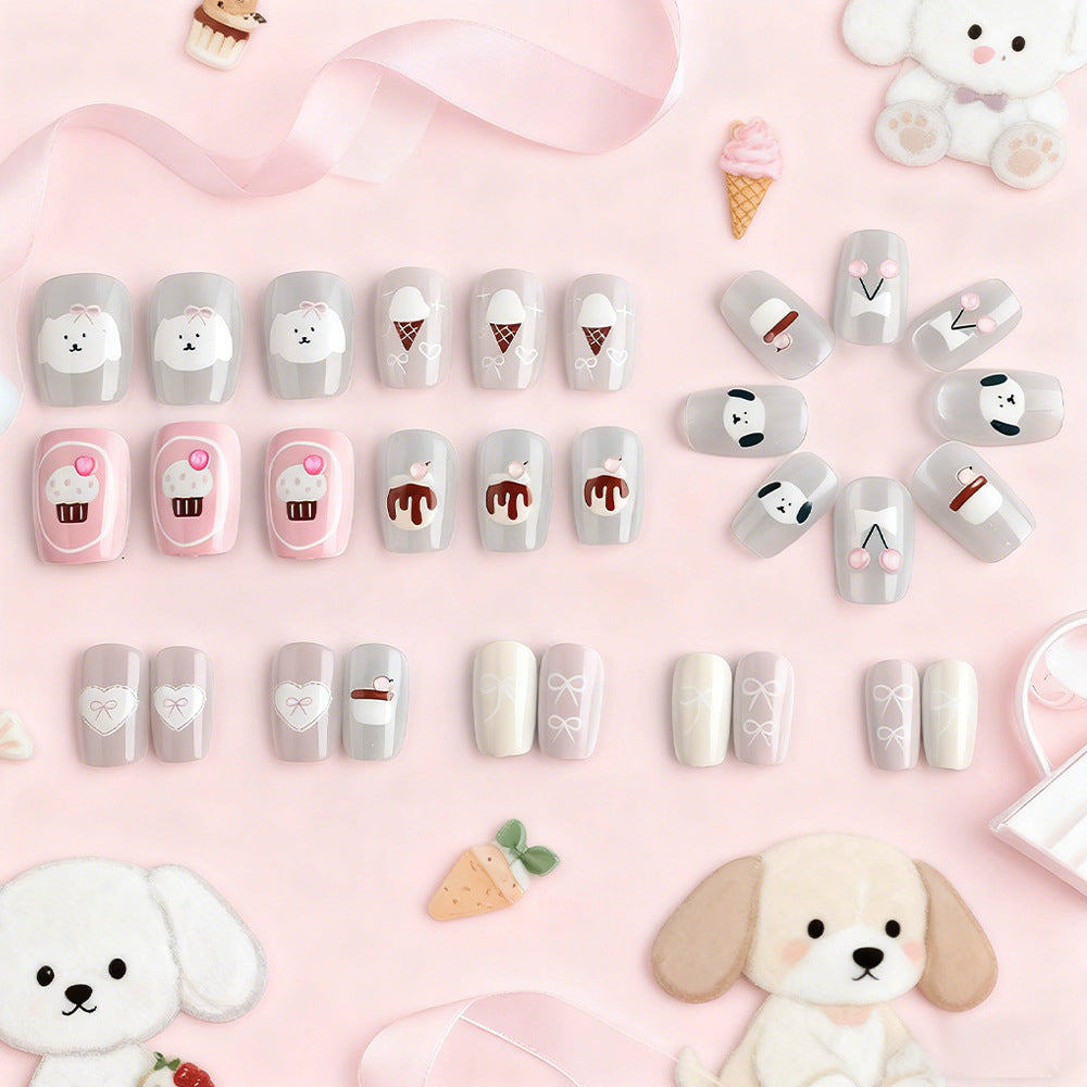 Cute Themed Press-On Nail Set Bowlift