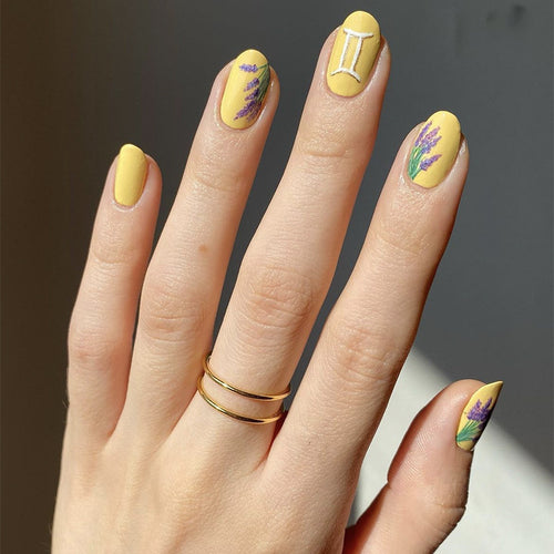 Artistic Lavender-Inspired Press-On Nails Bowlift