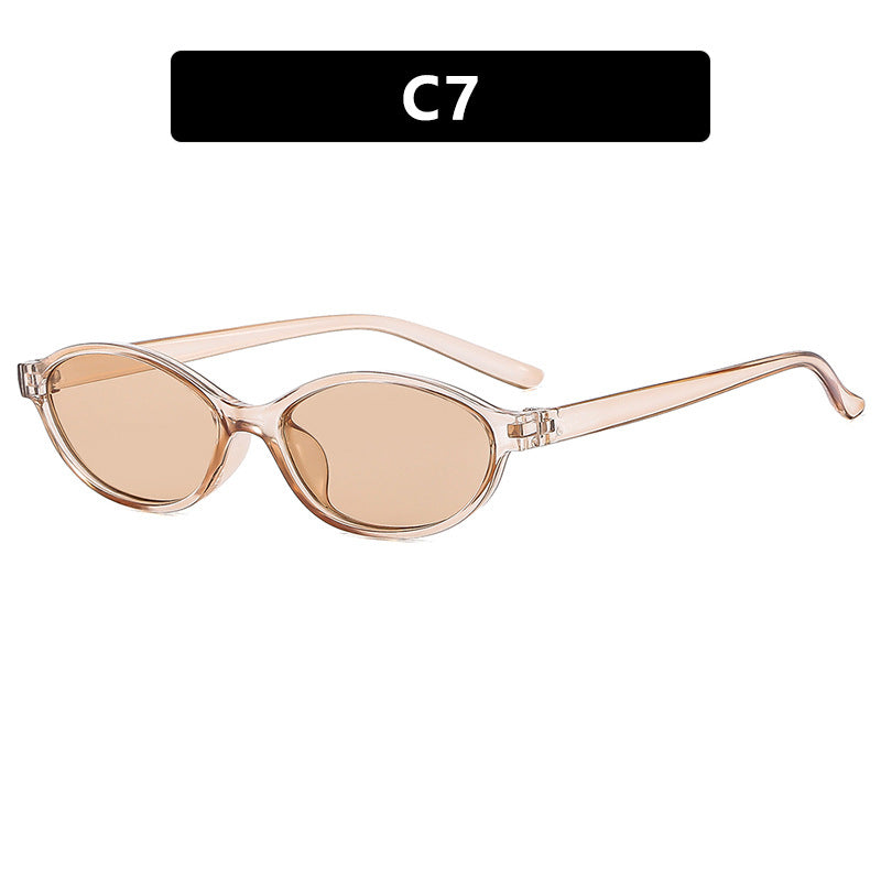 Women oval-shaped sunglasses with transparent frame and UV protection Bowlift