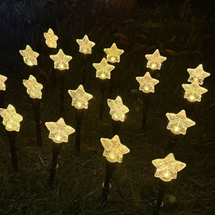 Crescent Moon Solar Garden Stake Lights Bowlift