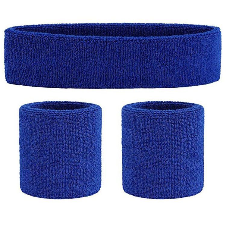 Sports Terry Sweatband Set for Head and Wrists Bowlift