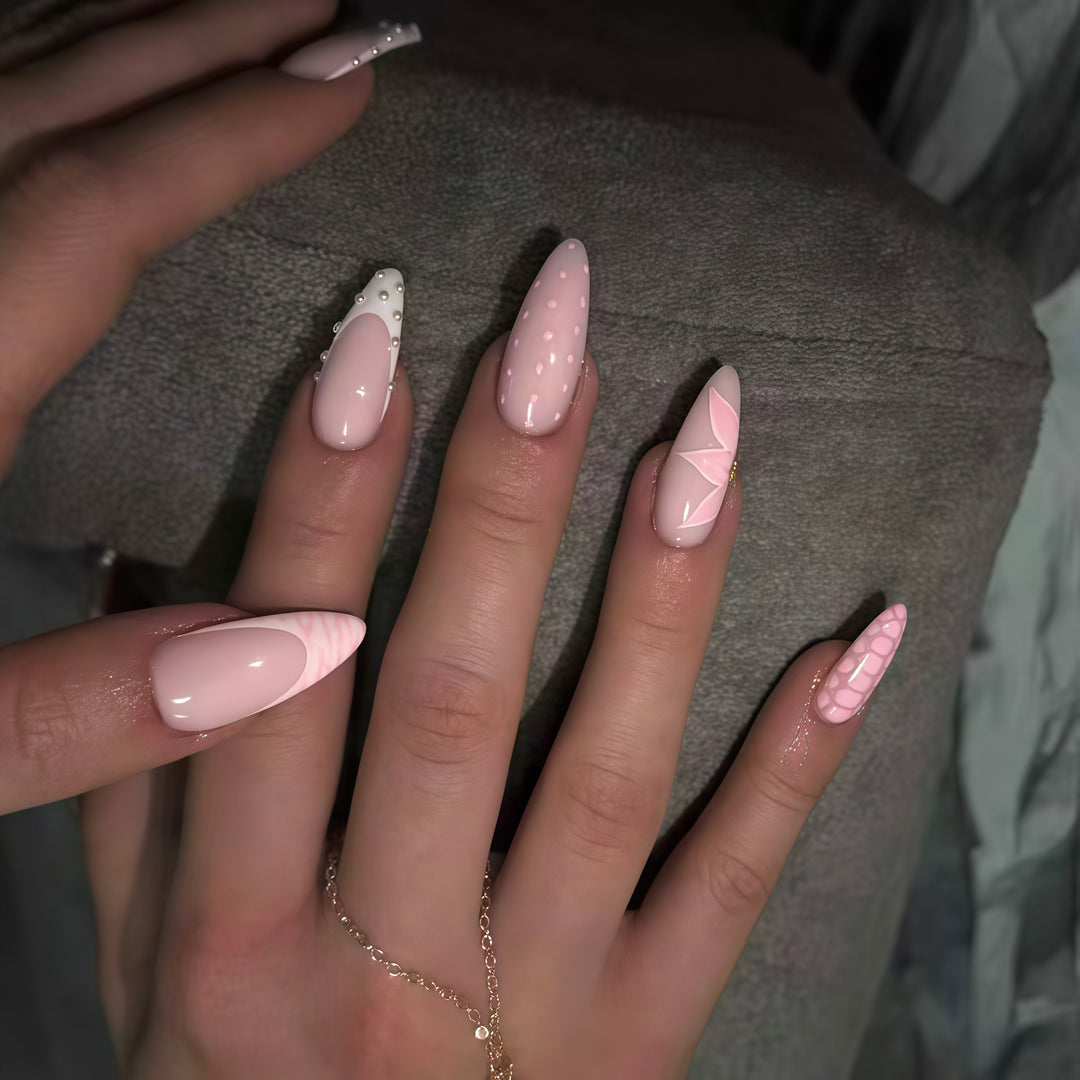 Floral Accent Nail Art Extensions Bowlift