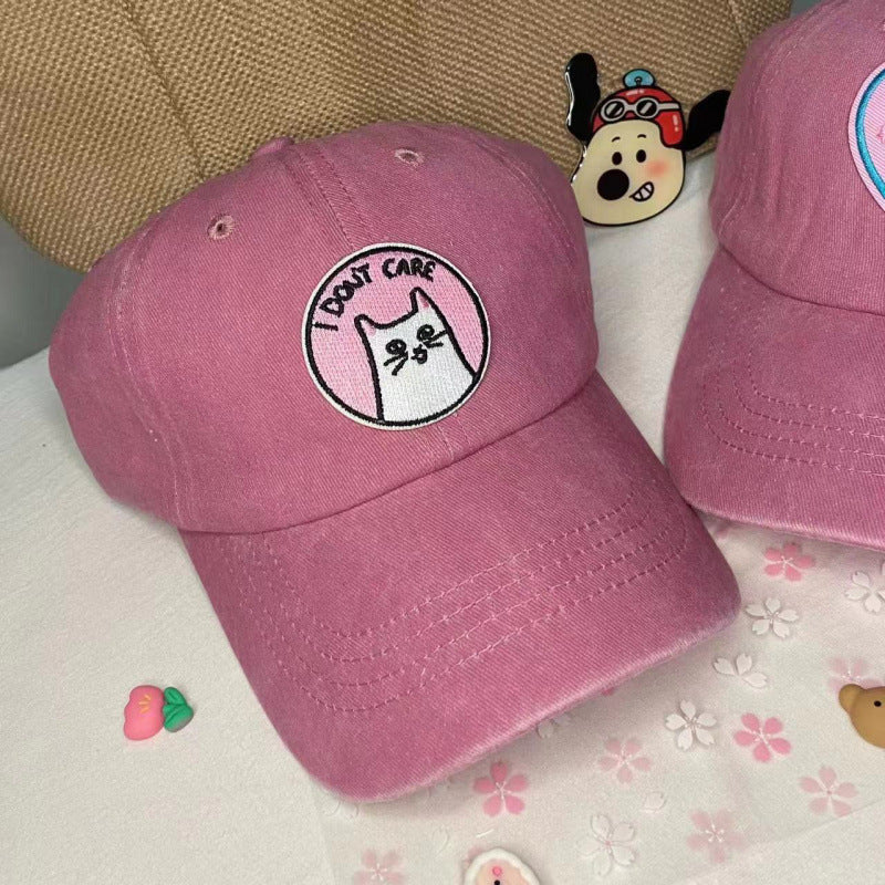 Women's Embroidered Inspirational Cat Baseball Cap Bowlift