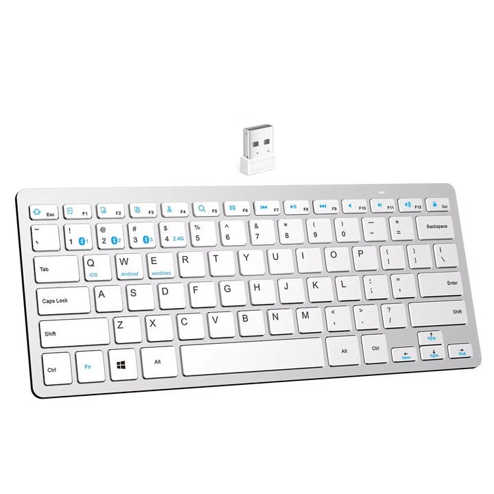 Compact Bluetooth keyboard with multi-system support Bowlift