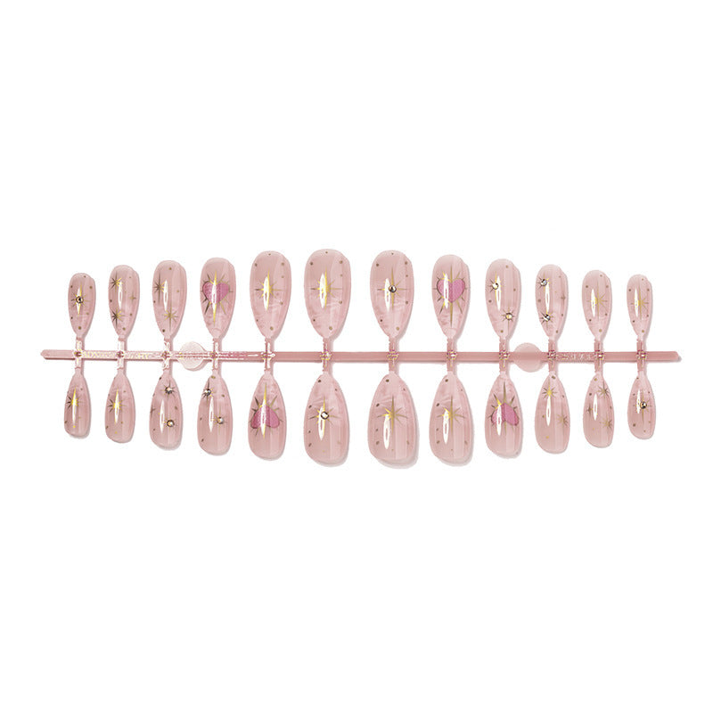 Art nail set with romantic leaf and flower accents Bowlift