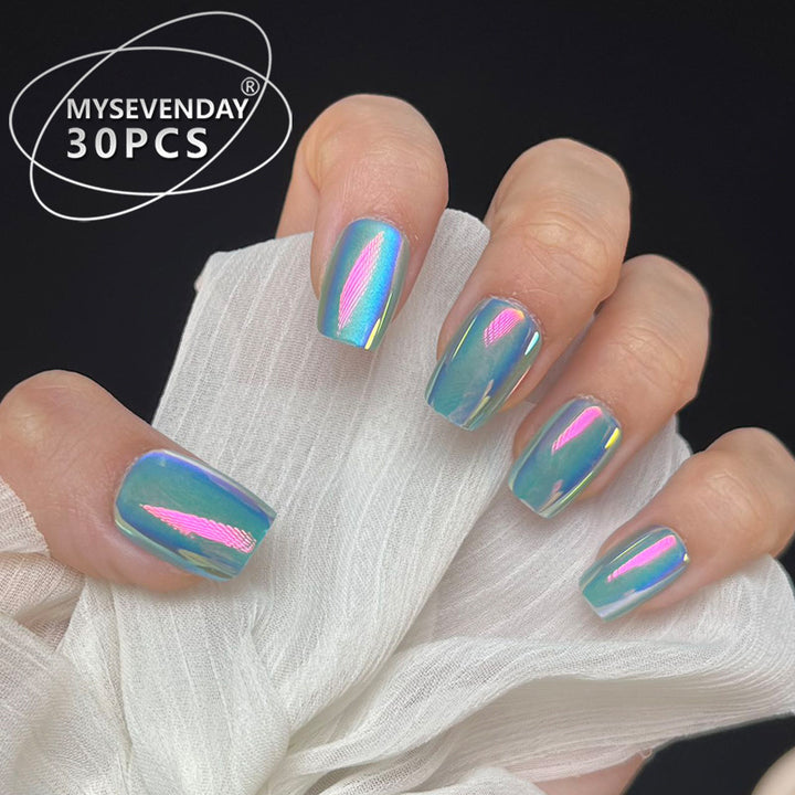 Premium Holographic Press-On Nail Set Bowlift