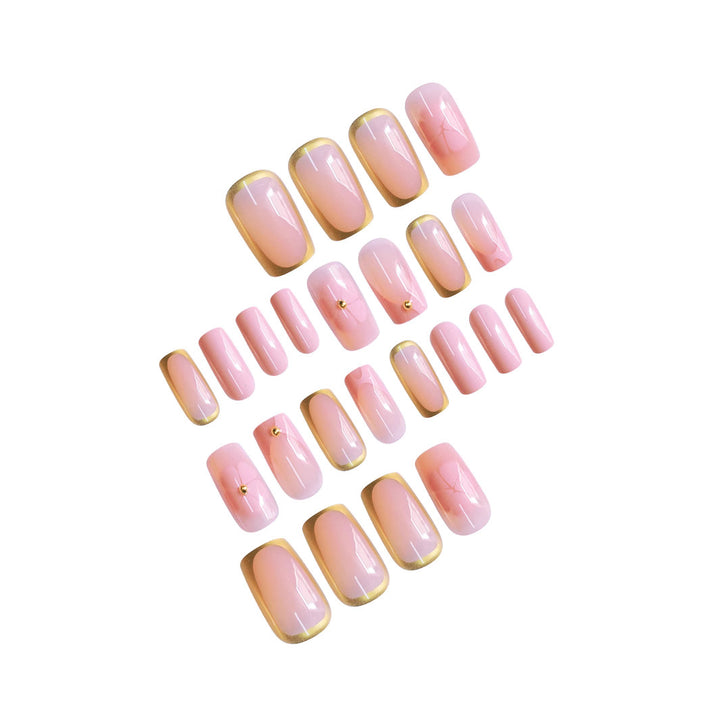 Elegant French Tip Press-On Nails Bowlift
