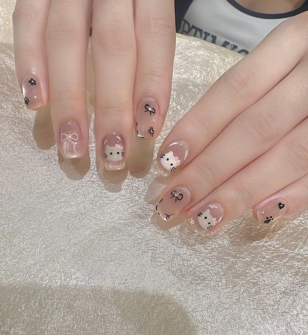 Glittery 3D Press-On Nail Set Bowlift