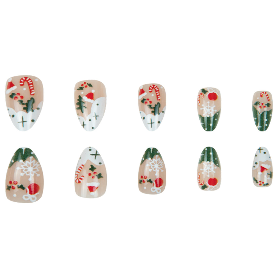 Festive Holiday-Themed Stiletto Nail Art Bowlift