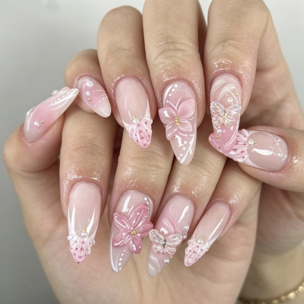 Chic Almond-Shaped Press-On Nail Set Bowlift