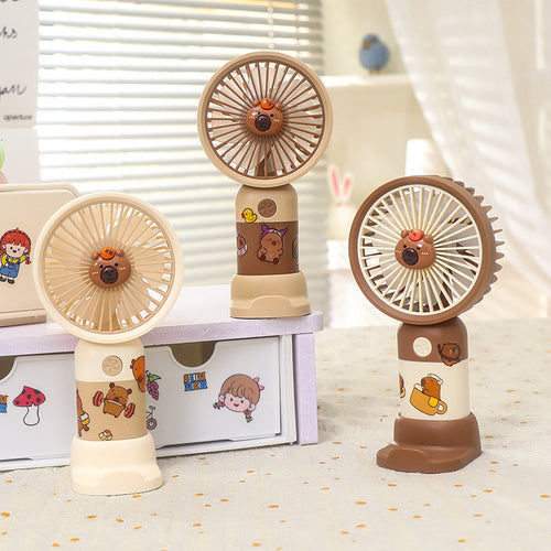 Unisex portable hand and table fan with LED color change and quiet motor Bowlift