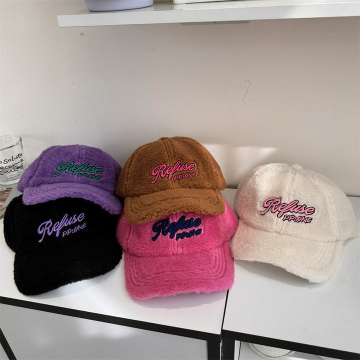 Women's Fuzzy Textured Baseball Cap Bowlift