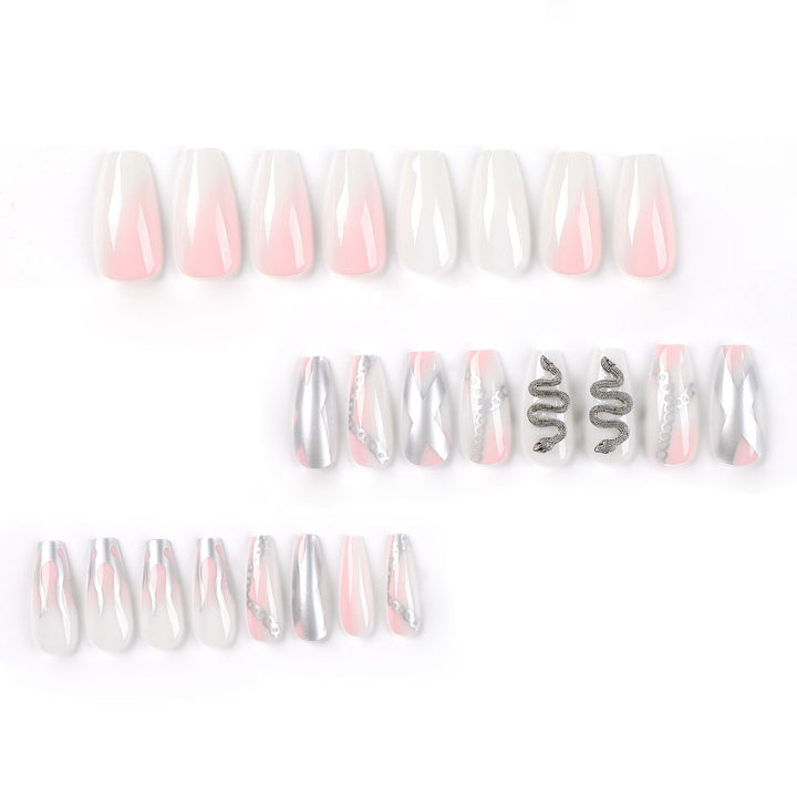 Artistic Nail Extensions with Snake Design Bowlift