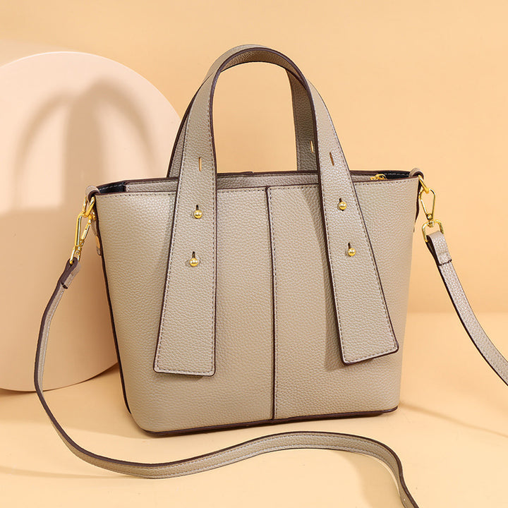 Textured Vegan Leather Multi-Pocket Tote Bowlift