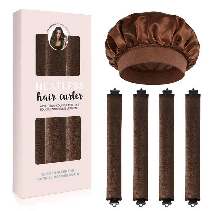 Satin Sleep Cap and Hair Rollers