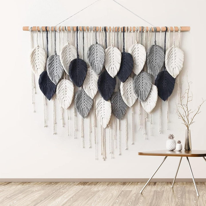 Macrame Leaf Wall Hanging Tapestry Bowlift