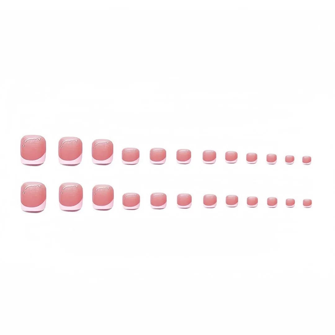 Elegant French Tip Press-On Nail Set Bowlift
