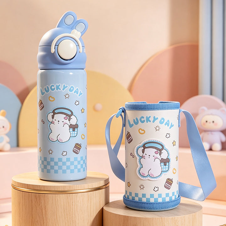 Women's insulated bottle with practical carrying device and playful design Bowlift