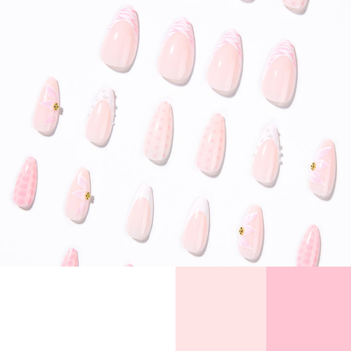 Artistic stiletto nails with elegant 3D decorations Bowlift