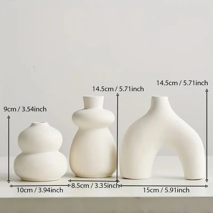 Artistic Curvilinear Ceramic Vase Set