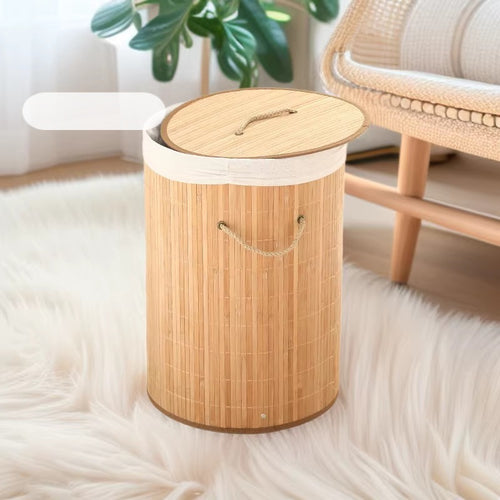 High-quality bamboo laundry container with lid Bowlift