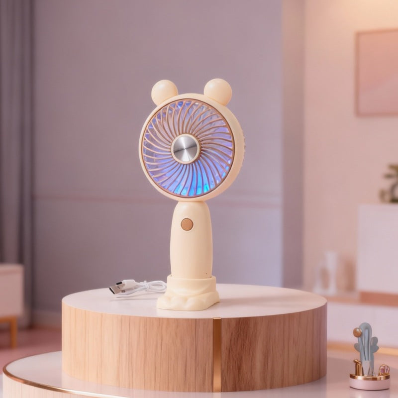 Women's portable hand fan with LED display Bowlift