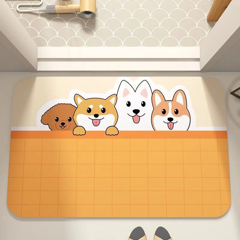 Playful Pet-Themed Bathroom Mat