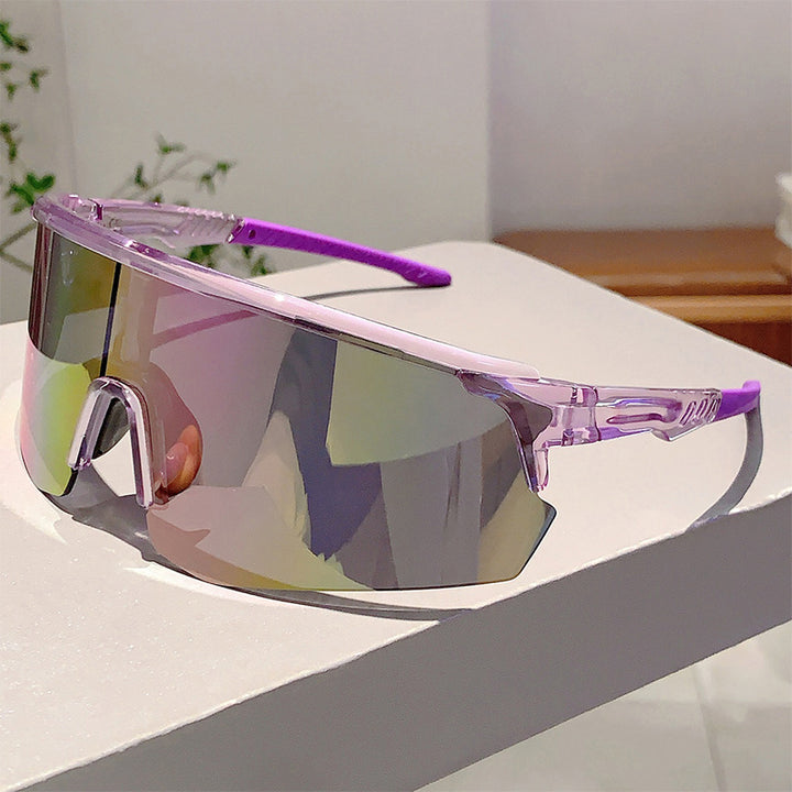 Unisex nan sporty performance sunglasses with continuous visor lens and shatterproof polycarbonate lens Bowlift