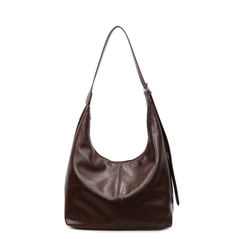 Premium Leather Slouchy Handbag Bowlift