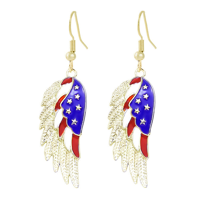 Ladies enamel earrings horseshoe with star stripe motif Bowlift