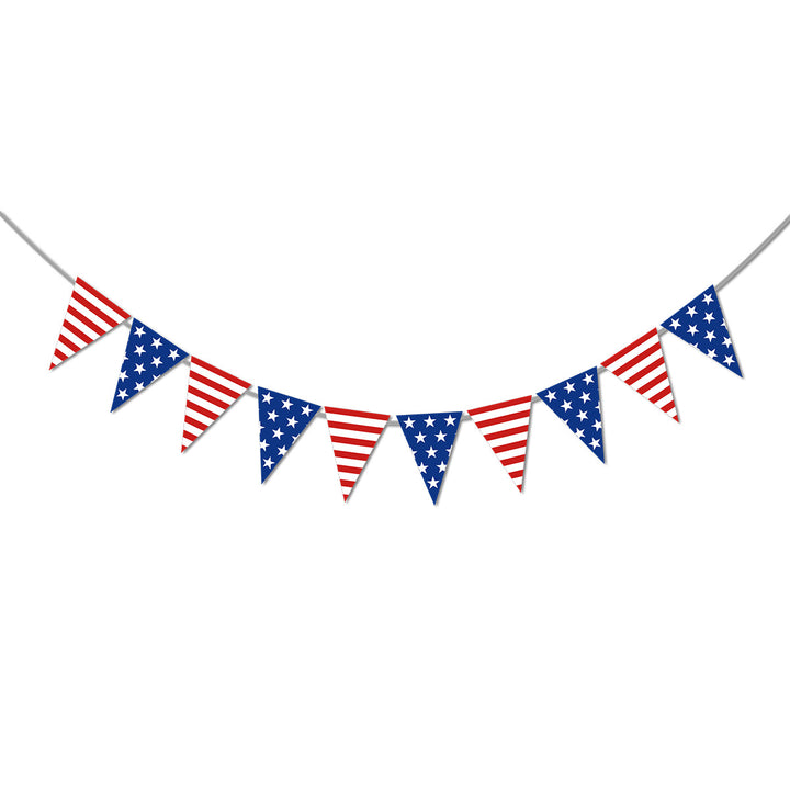 Unisex nan patriotic decorative bunting banner set with pre-strung USA letters and star garlands Bowlift