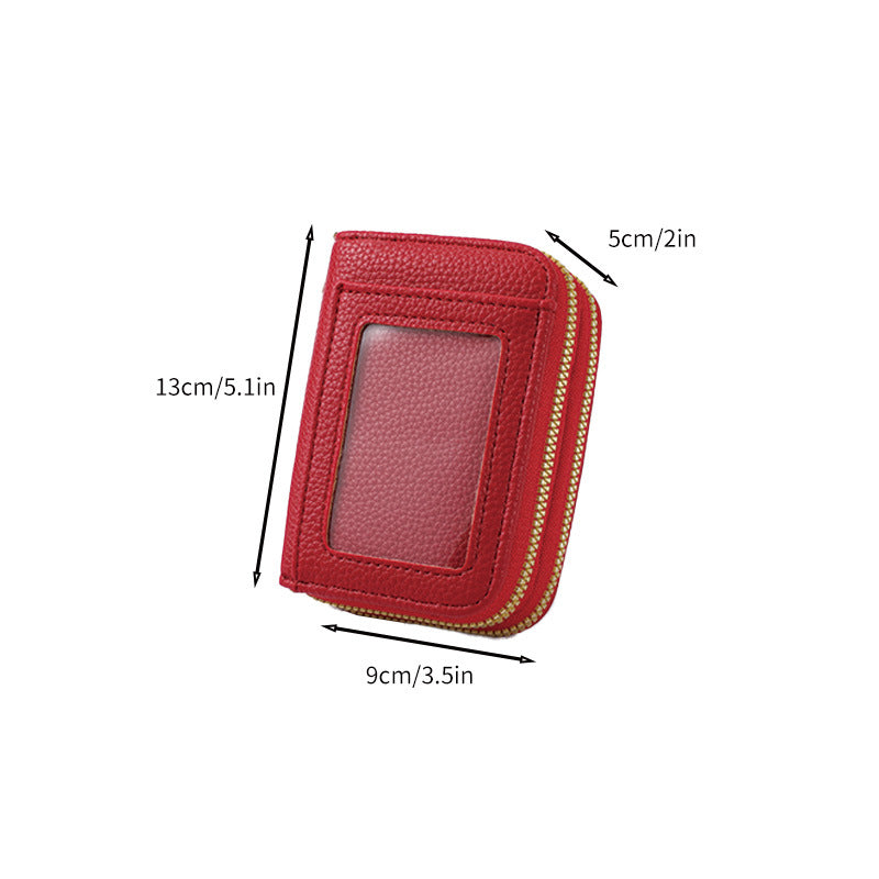 Leather Slim Zippered Coin Wallet Bowlift
