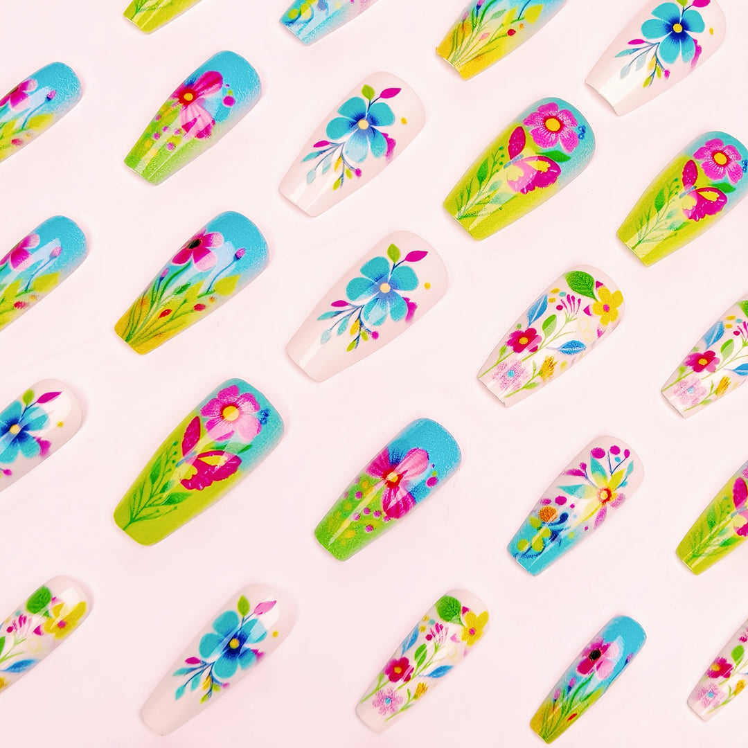 3D Floral Design Nail Art Bowlift