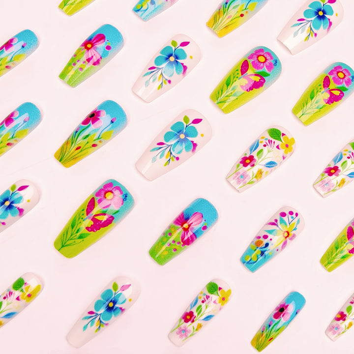 3D Floral Design Nail Art Bowlift