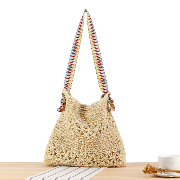 Handbag with Striped Shoulder Strap Bowlift