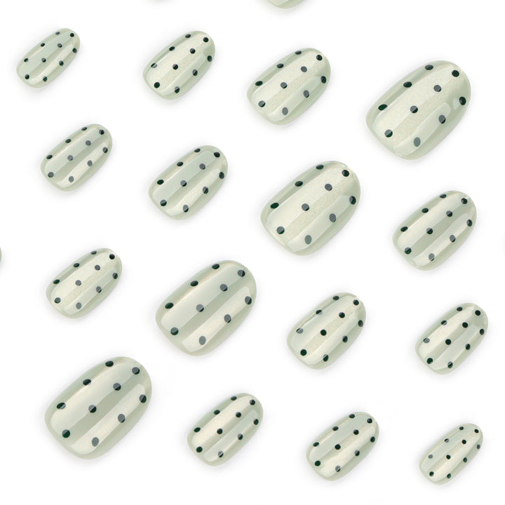 Creative Nail Art with Polka Dot Pattern Bowlift