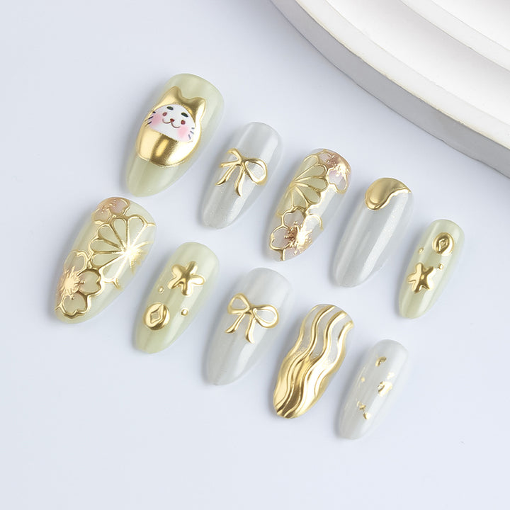 Artistic 3D Press-On Nail Art Set Bowlift
