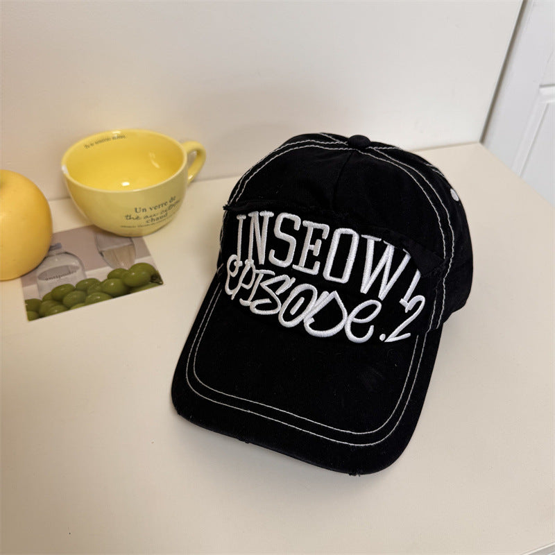 Men's Distressed Casual Graphic Baseball Cap Bowlift