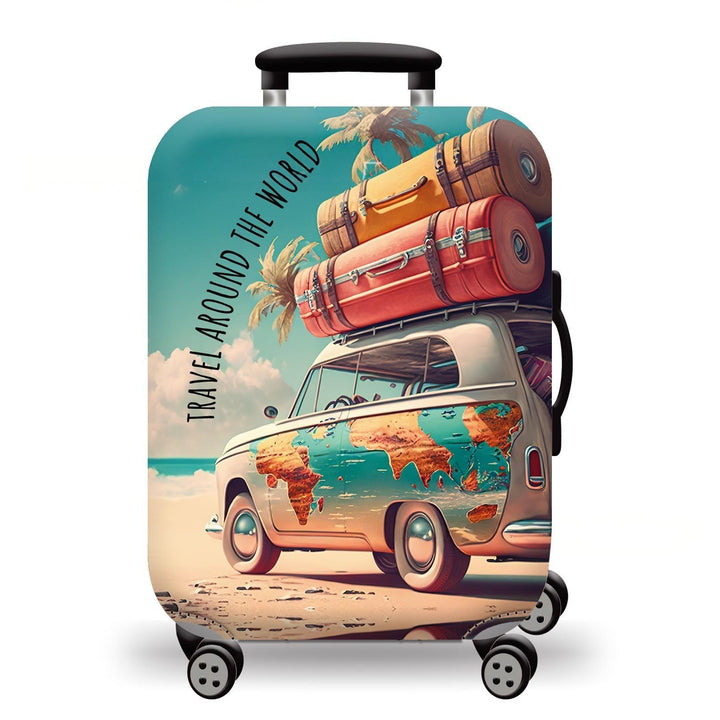 Unisex Hard Shell Suitcase with Creative Travel Motif Bowlift