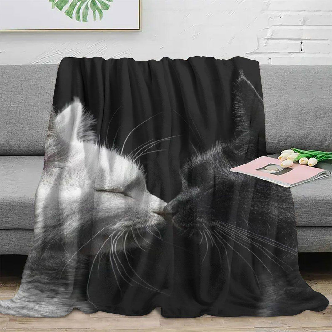 Artistic Cat-Themed Fleece Blanket