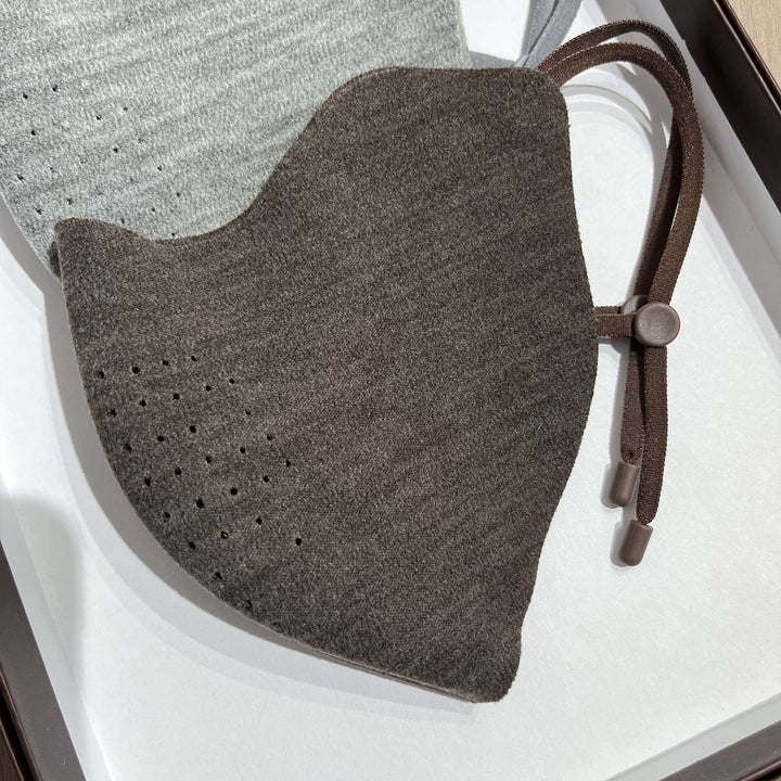Contoured Perforated Reusable Fabric Face Mask with Adjustable Ear Cords Bowlift