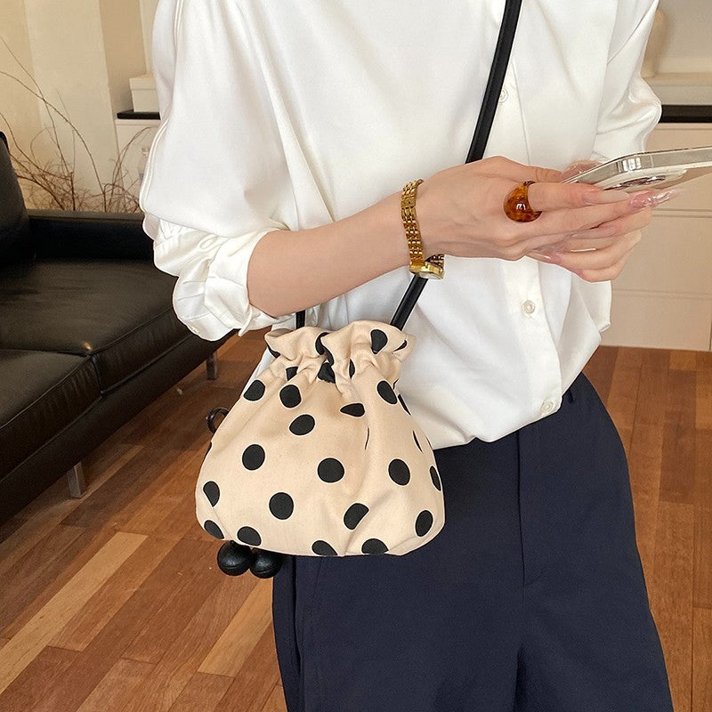 WoFun Polka Dot Drawstring Mini Handbag Bowlift