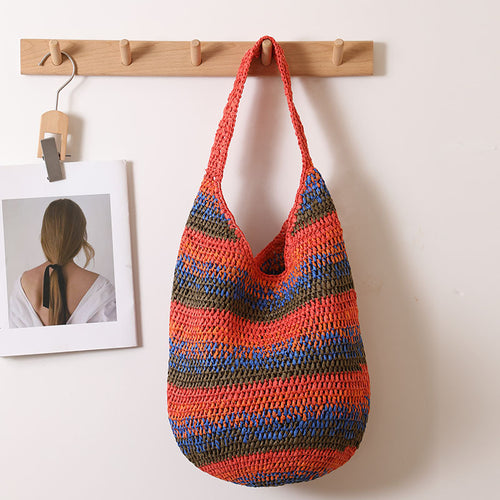 Handcrafted Casual Shoulder Bag Made of Braided Material Bowlift