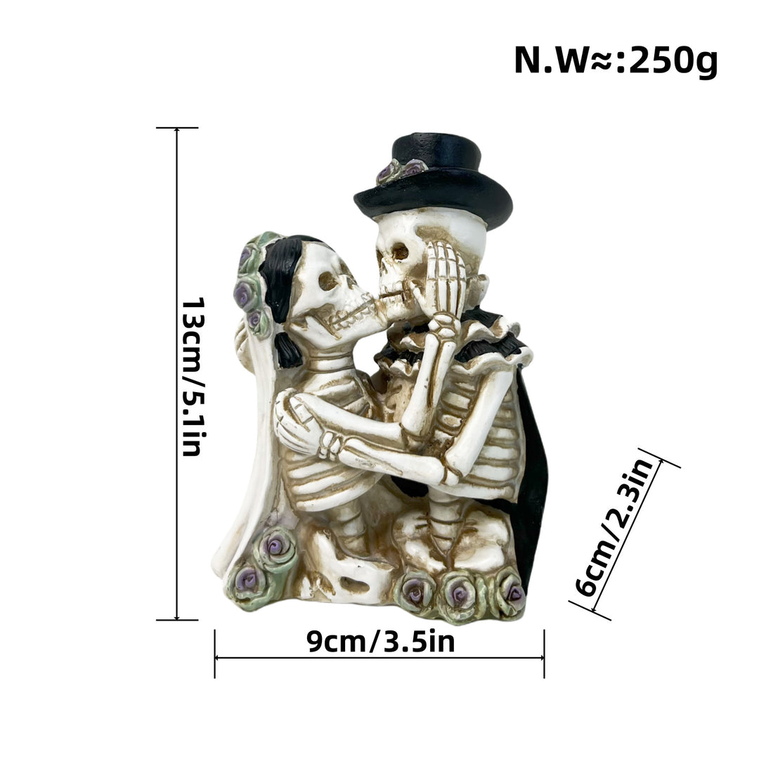 Stylish skeleton figure with top hat and black rose Bowlift