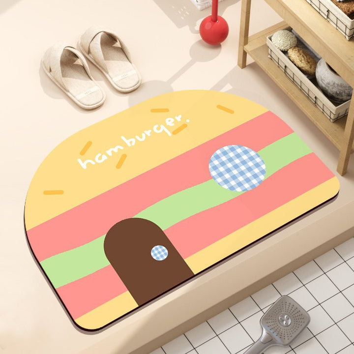 Playful Hamburger-Themed Bath Mat Bowlift
