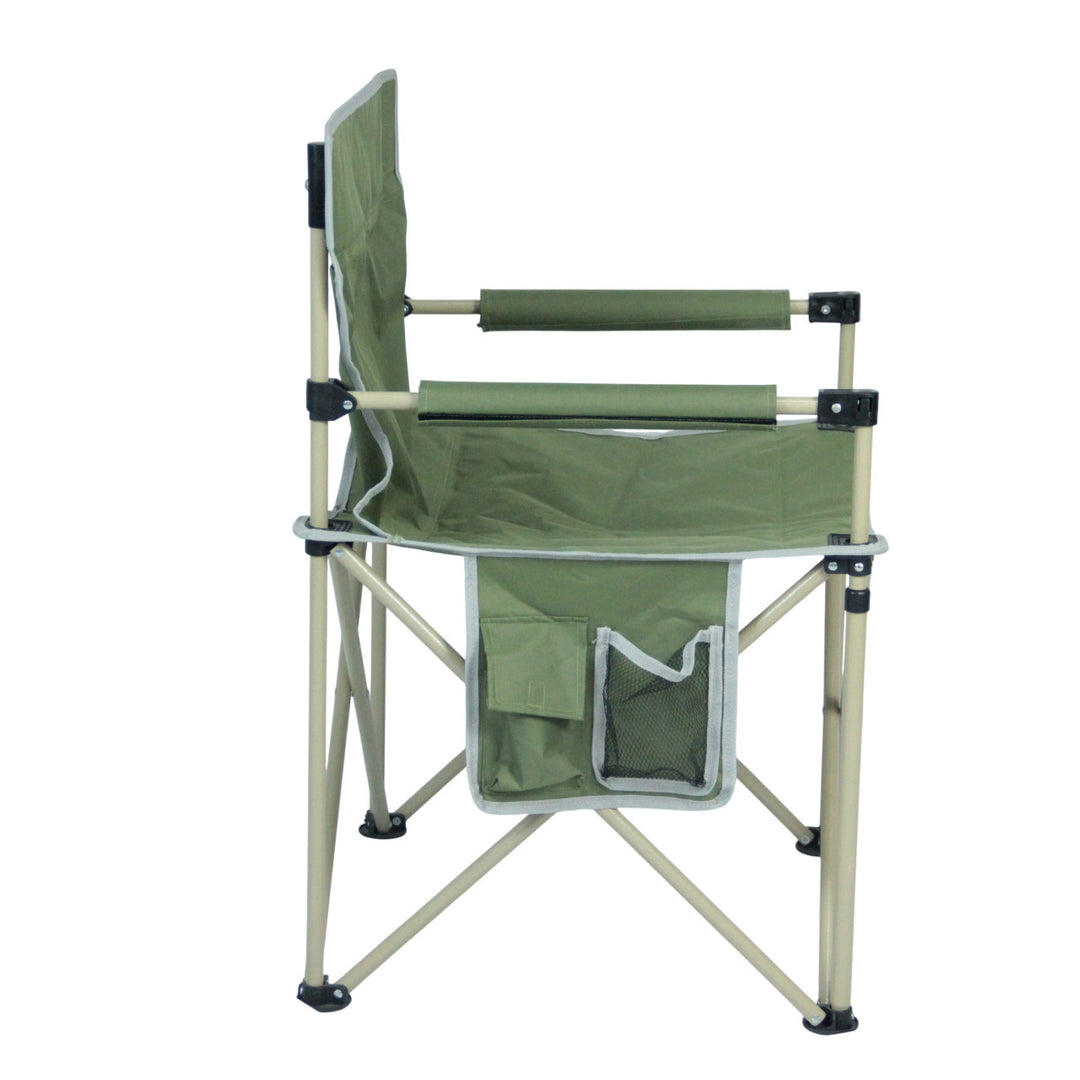 Folding chair with integrated cup holder and carrying bag Bowlift