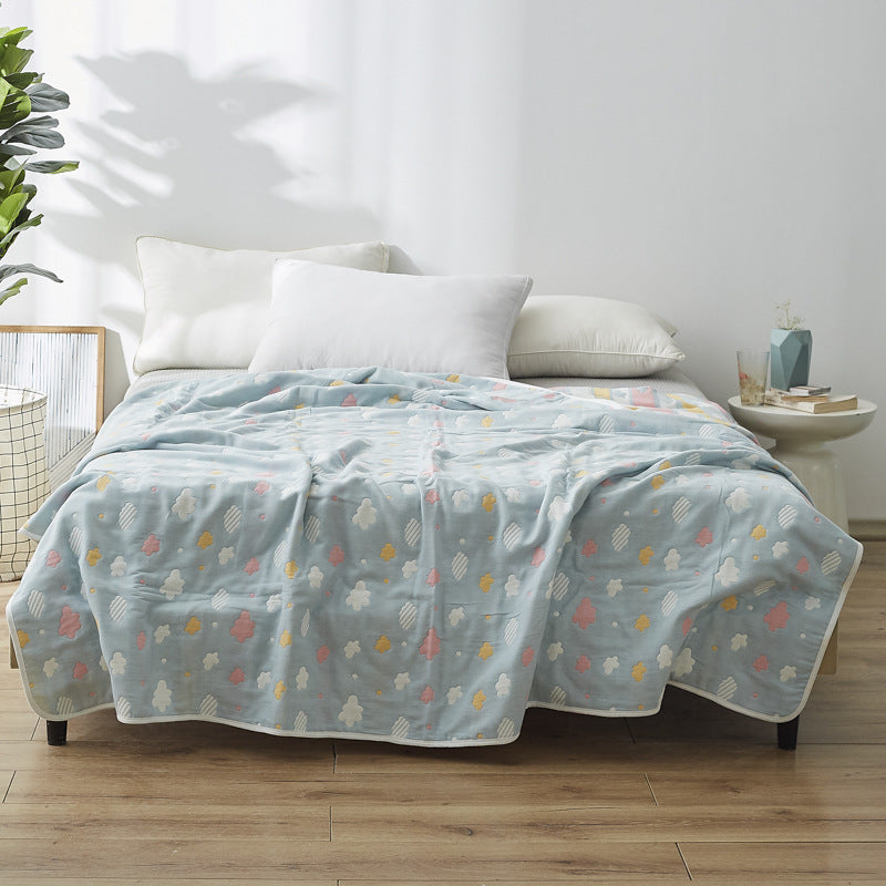 Women Elegant Blanket with Subtle Leaf Pattern Bowlift